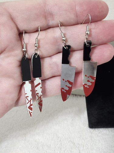 Butcher knife earrings - knife,